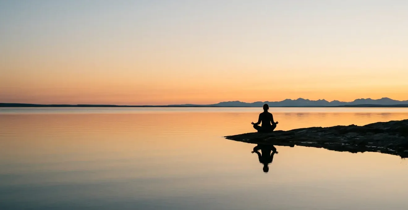 A serene moment of interconnection expressed through nature and human presence