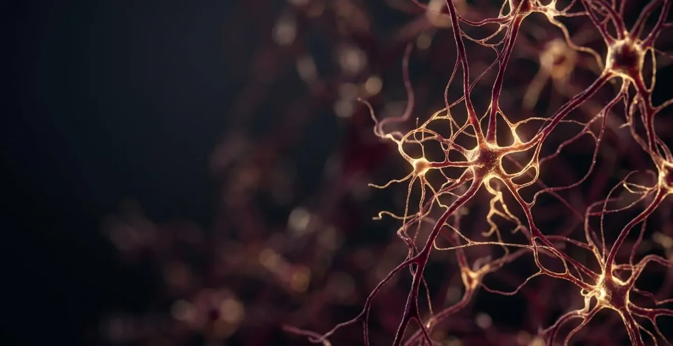 Close-up of human brain neural network activity during transcendental meditation state showing restful alertness