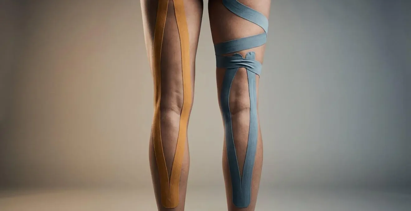 Symbolic representation of muscle chain connections from glutes through hamstrings showing balanced versus imbalanced loading